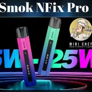 SMOK NFIX PRO נועד להיות ערכת פוד סופר פשוט לשימוש עם כמה תכונות נוספות שלא היית מצפה לה. סוללה של 700mAh שלטענת Smok לוקח 7 דקות לטעון באמצעות יציאת USB Type C בקצב טעינה של 0.7A. מסך OLED חמוד בגודל 0.69 אינץ' כדי לעדכן אותך בכל נתוני האידוי וסטטוס המכשיר שלך.