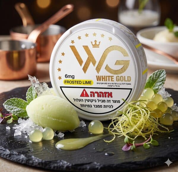 קופסת סנוס לבן ליים קפוא White Gold 6mg - פאוצ'ים ניקוטין פרימיום